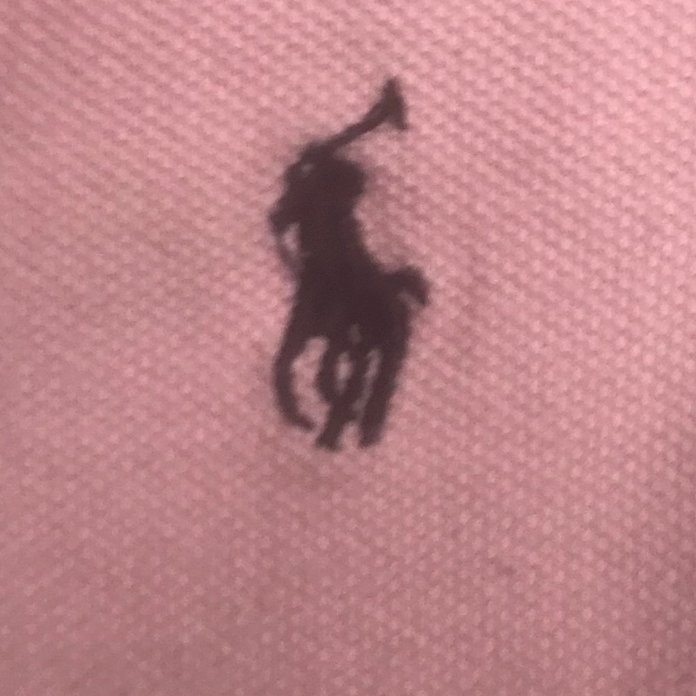 Pink Polo Ralph Lauren Collar Shirt W/ Blue Logo